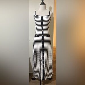 NWT CAROLINE CONSTAS Knit Striped Rib Dress Sz XS